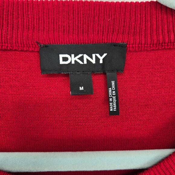 DKNY womens size medium rudolph red long sleeve sweater sequin pocket - Picture 6 of 11